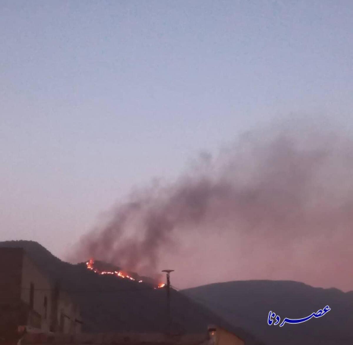 آتش سوزی در کوه شیر بادام شهرستان کهگیلویه