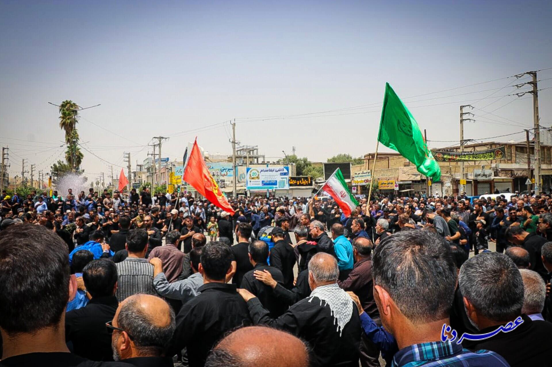 گزارش تصویری از عاشورای دهدشت؛ هنگامه‌ای از اشک، علم و ارادت در فلکه مرکزی