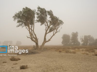 طوفان گرد و غبار در خراسان رضوی؛ صحرای قره‌قوم در حال حمل ماسه!