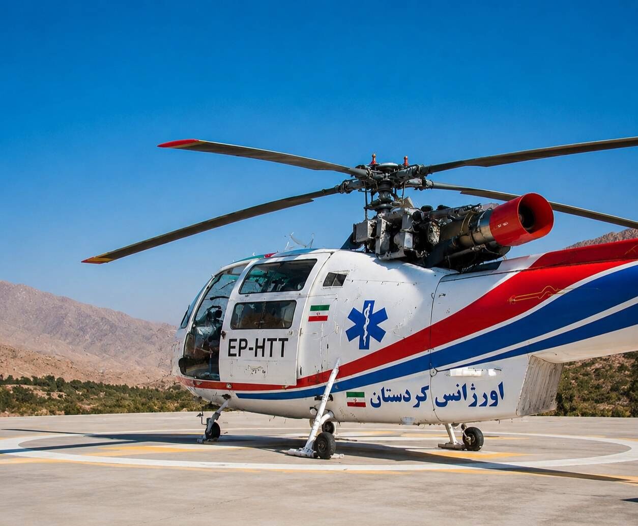 نجات معجزه‌آسا: اورژانس هوایی کردستان جان مصدوم را از ارتفاع گرفت!