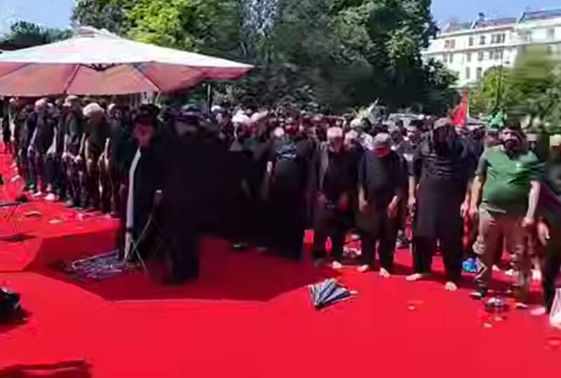نماز ظهر عاشورا در قلب لندن: اتحاد ایرانیان در سوگ حسینی