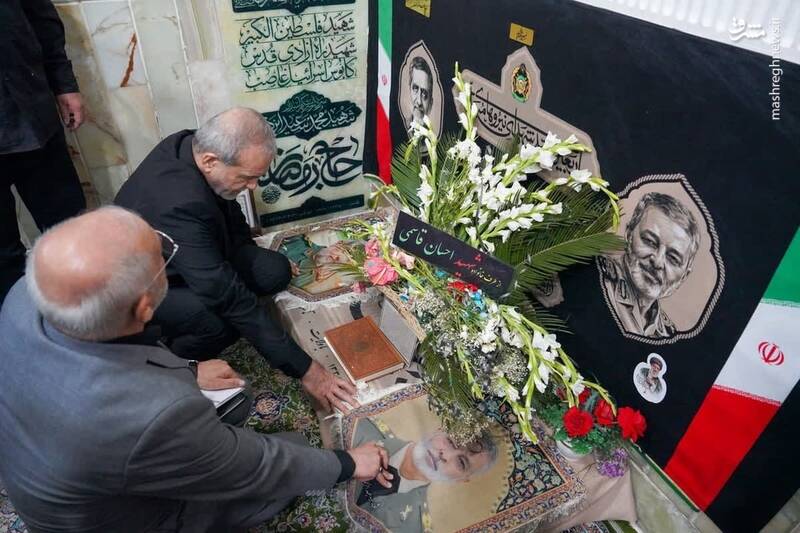 مراسم یادبود شهید موسوی: پزشکیان در کنار یادگارهای وطن