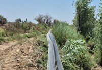 اجرای طرح انتقال آب اراضی کشاورزی در روستای محمد غضبان شوش