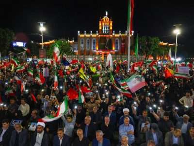 فریاد «ایران ایران» تبریزی‌ها در صد و ششمین اجتماع شبانه بیعت با رهبری