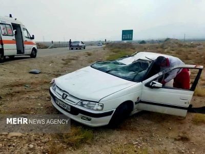 واژگونی سمند در کمربندی پل سعد آباد شاهرود؛ ۵ نفر مصدوم شدند