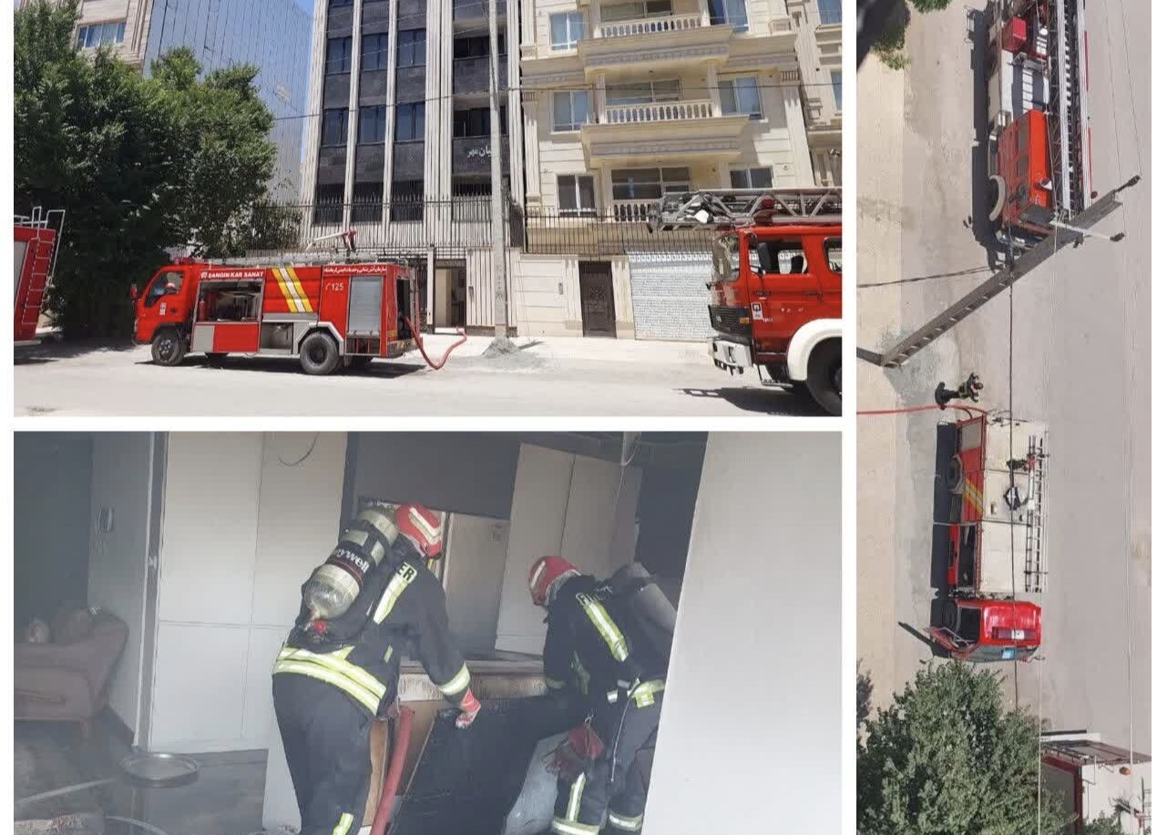 آتش‌سوزی ساختمان هفت‌طبقه در فرهنگیان کرمانشاه مهار شد