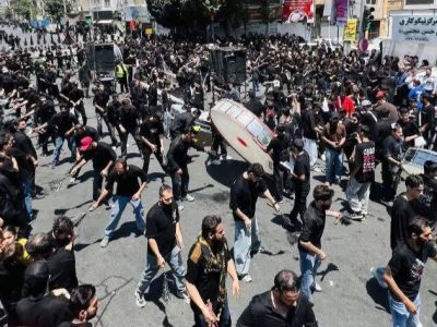 مراسم دسته روی ظهر عاشورای حسینی در مشکین دشت البرز