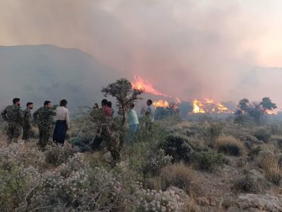 حریق در مراتع روستای «درک‌آباد» چادگان مهار شد