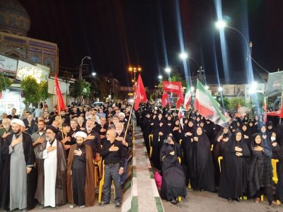 اجرای تشییع نمادین پیکر امام شهید در آستانه اشرفیه