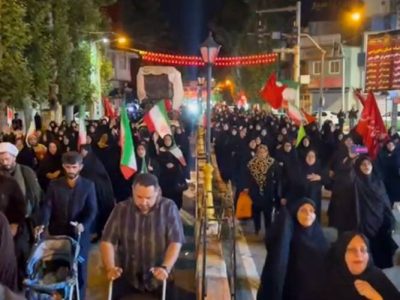تجمع شبانه مردم فومن برای وداع با آیت‌الله قربانی