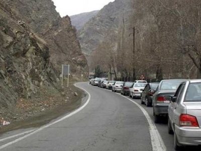 ترافیک سنگین در جاده چالوس، یکطرفه شد