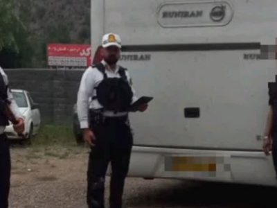 توقیف اتوبوس مسافربری با دستور قضایی در محور کندوان