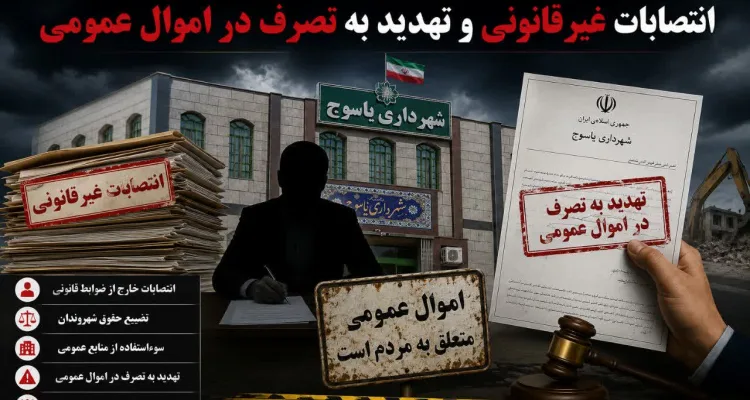 افشای بحران مدیریتی در شهرداری یاسوج؛ انتصابات غیرقانونی و تهدید به تصرف در اموال عمومی+ جزئیات