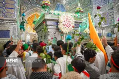 تشرف کاروان پیاده زائران فیروزآباد فارس به حرم شاهچراغ(ع) در سالروز میلاد پیامبر(ص)