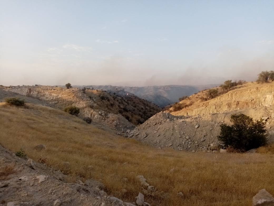 مهار آتش سوزی مراتع دهدشت غربی در کهگیلویه