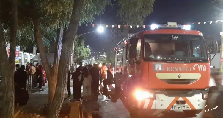 مهار آتش سوزی نمایشگاه پاییزه در مصلای یاسوج