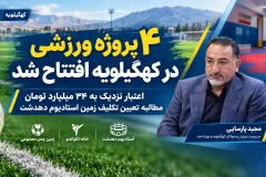 از افتتاح ۴ پروژه ورزشی در کهگیلویه تا مطالبه بلاتکلیف زمین استادیوم دهدشت